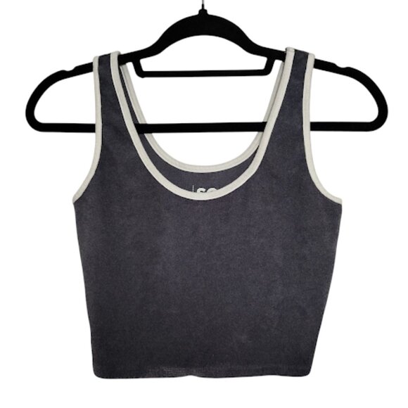 SO Vintage Y2k Inspired Sporty Retro Contrast Binding Terry Cloth Crop Top XS - Picture 2 of 7